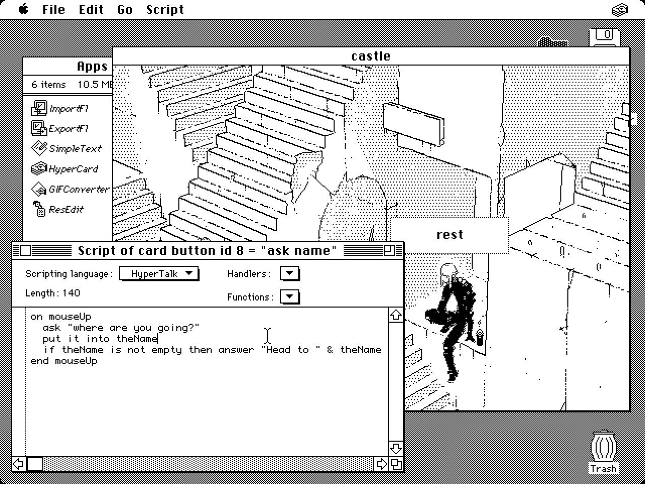 The scripting interface in HyperCard