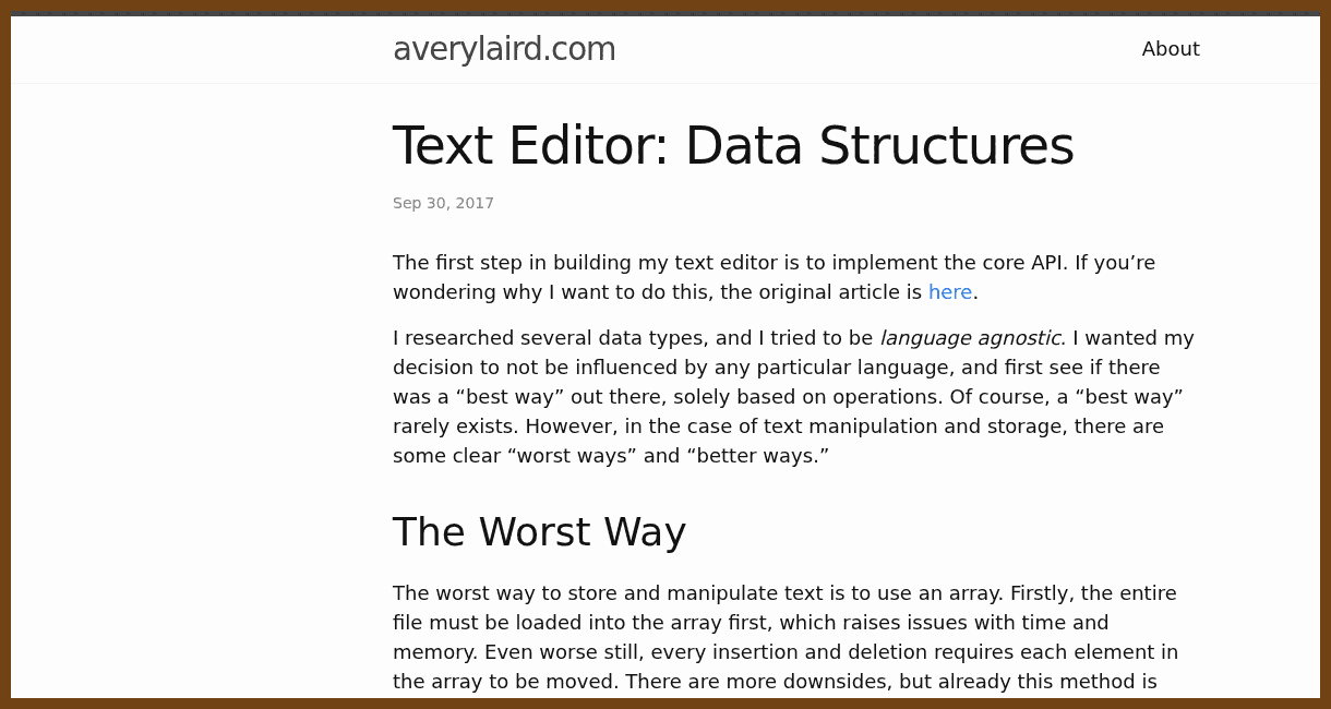 Text Editor: Data Structures