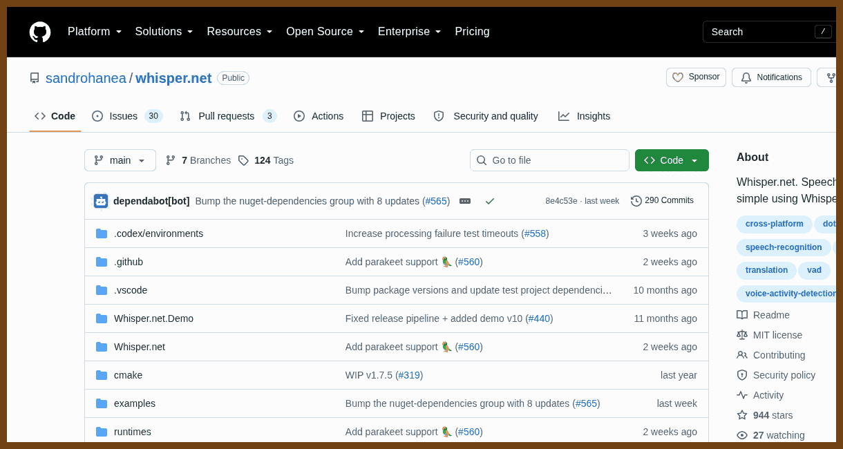 GitHub - sandrohanea/whisper.net: Whisper.net. Speech to text made simple using Whisper Models