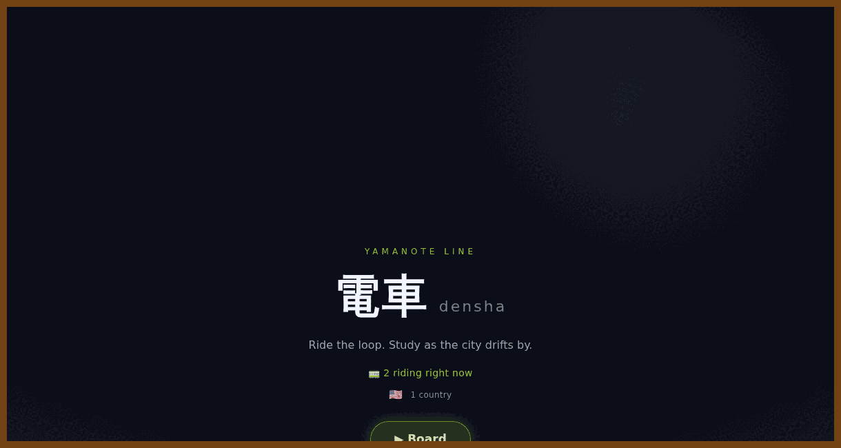 densha — study Japanese in a living voxel Tokyo