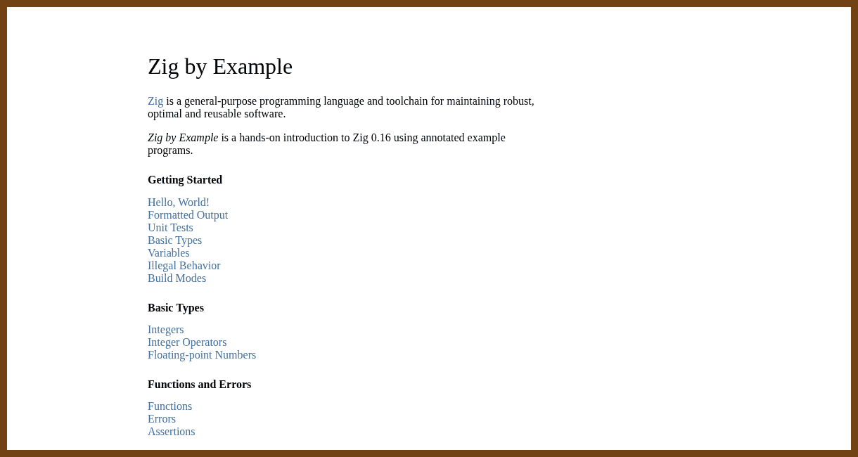 Zig by Example