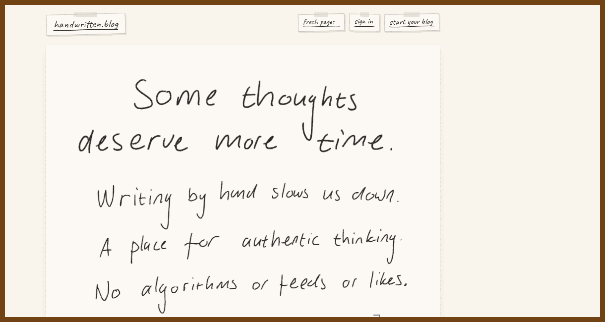 handwritten.blog — blogs, but handwritten