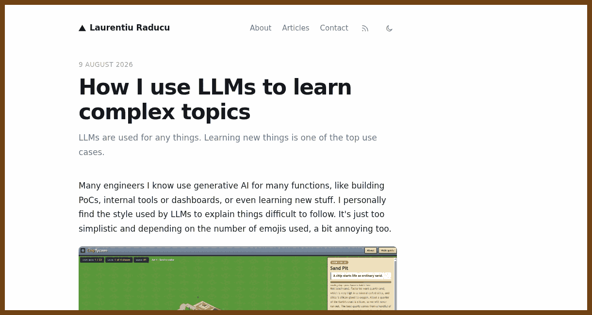 How I use LLMs to learn complex topics · Laurentiu Raducu