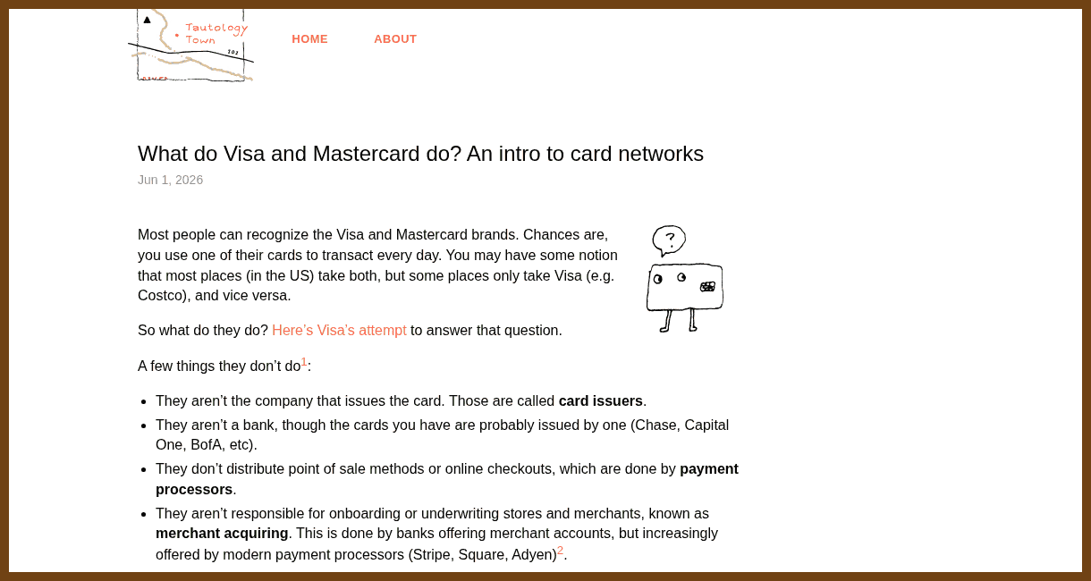 What do Visa and Mastercard do? An intro to card networks