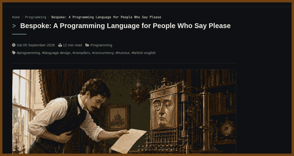 Bespoke: A Programming Language for People Who Say Please