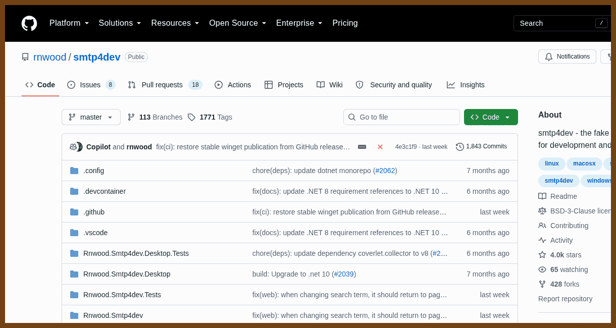 GitHub - rnwood/smtp4dev: smtp4dev - the fake smtp email server for development and testing