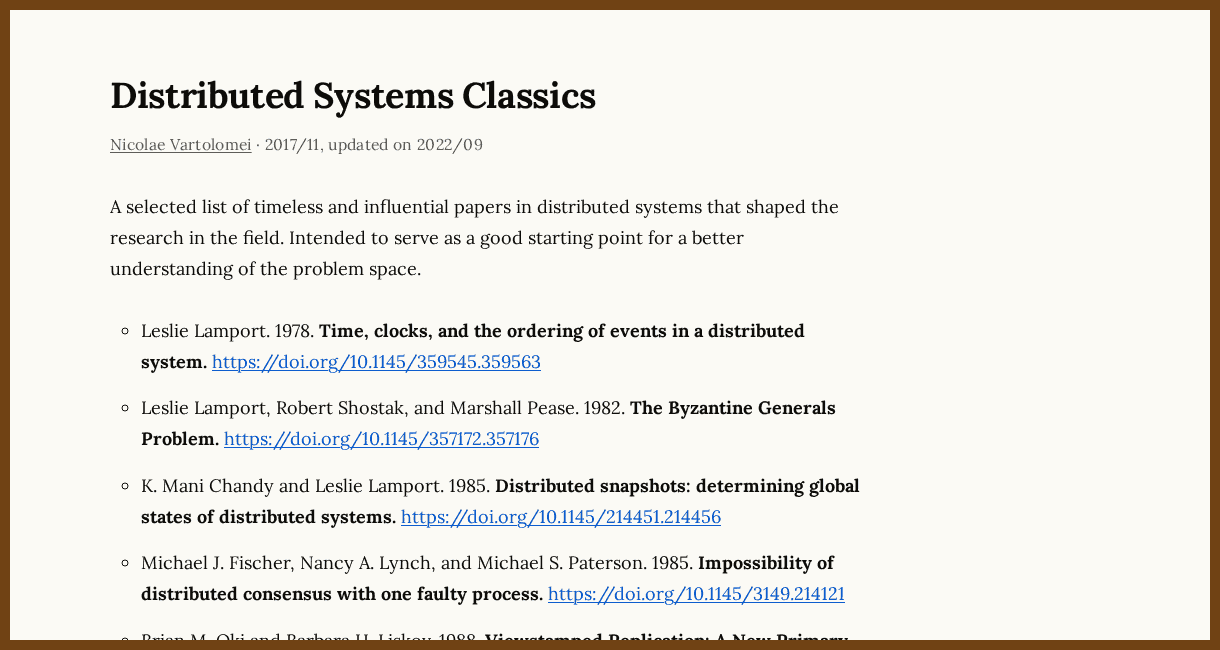 Distributed Systems Classics